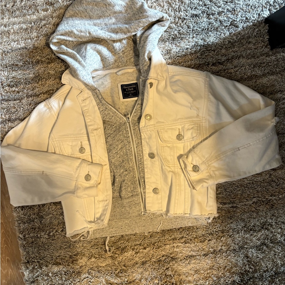 Abercrombie white denim jacket